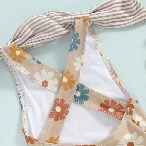 Toddler Kids Girl Swimsuit Floral Print Bowknot Sleeveless Bathing Suit Ruffles Summer Beachwear One Piece Swimwear in Saudi Arabia