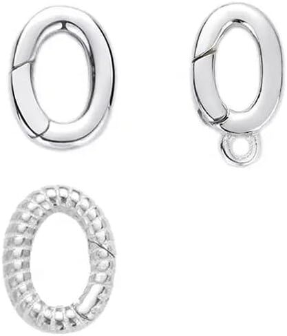 Oval Enhancer Spring Clasp Connector| Hinged Hook Clasp | 18 K Gold Plated Sterling Silver .925 (Clasp with Loop) in Saudi Arabia