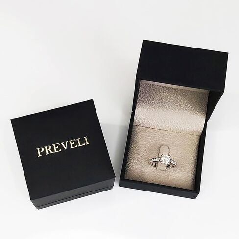 طقم خاتم خطوبة وحزام زفاف مويسانيتي 1.0 قيراط - 2.0 قيراط من الفضة المطلية بالبلاتينيوم مقاس 7.5 in Kuwait