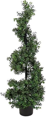 National Tree Company Artificial Potted Shrub, Green, Boxwood Spiral Topiary, Includes Black Pot Base, Spring Collection, 4 Feet in Kuwait