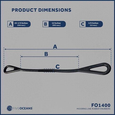 خمسة محيطات FO1400 خط إرساء القوارب البحرية ممتص الصدمات المطاطي، 23-1/4 بوصة in Kuwait