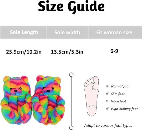 Teddy Bear Slippers, Christmas Cute Winter Warm Fluffy Fuzzy Soft Cute Animal Slippers Women House Indoor Cartoon Women Girls in Saudi Arabia