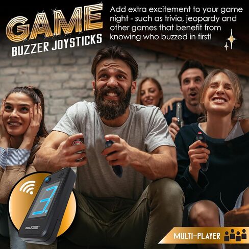 Digital Energy Wireless Handheld Game Buzzer System - Console Displays First Buzz-in - Great for Jeopardy, Family Feud, Trivia and Buzzer Games - 8 Joystick Buzzers in Saudi Arabia