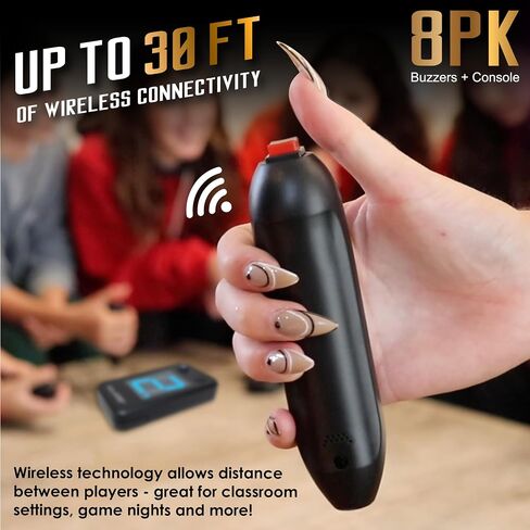 Digital Energy Wireless Handheld Game Buzzer System - Console Displays First Buzz-in - Great for Jeopardy, Family Feud, Trivia and Buzzer Games - 8 Joystick Buzzers in Saudi Arabia