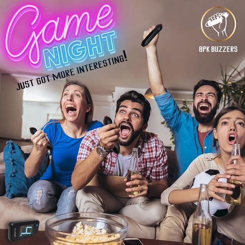 Digital Energy Wireless Handheld Game Buzzer System - Console Displays First Buzz-in - Great for Jeopardy, Family Feud, Trivia and Buzzer Games - 8 Joystick Buzzers in Saudi Arabia
