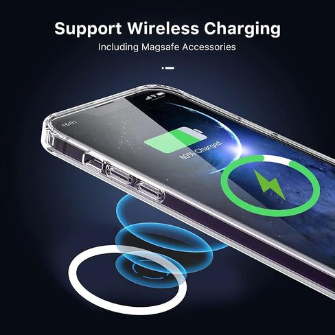 حافظة 5 في 1 لهاتف iPhone 14 Pro Max شفافة، غير صفراء، 2 واقي شاشة، 2 واقي عدسة الكاميرا، حماية من السقوط بدرجة عسكرية 15 قدمًا، حافظة رفيعة مقاومة للصدمات، حلقة مغناطيسية Magsafe in Saudi Arabia