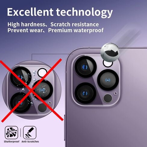 حافظة 5 في 1 لهاتف iPhone 14 Pro Max شفافة، غير صفراء، 2 واقي شاشة، 2 واقي عدسة الكاميرا، حماية من السقوط بدرجة عسكرية 15 قدمًا، حافظة رفيعة مقاومة للصدمات، حلقة مغناطيسية Magsafe in Saudi Arabia