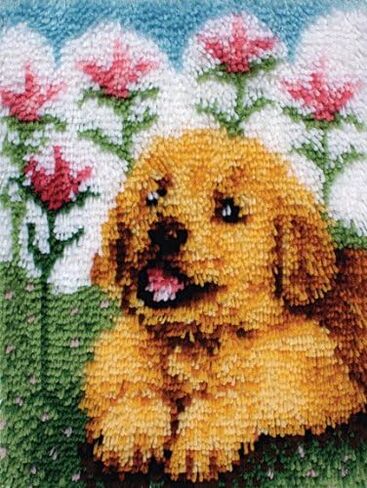 Wonderart Latch-Hook Kit, Flower Pup, 15" X 20" in Saudi Arabia