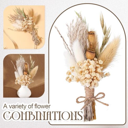 NUANCHU 12 PCS MINI مجفف باقة زهرة 6 "زهرة صغيرة مجففة صغيرة مع جذع لعيد ميلاد DIY Crafts Scrapbook Vase Boho Party Party Cake Bridesmaid Gifts Decor in Saudi Arabia