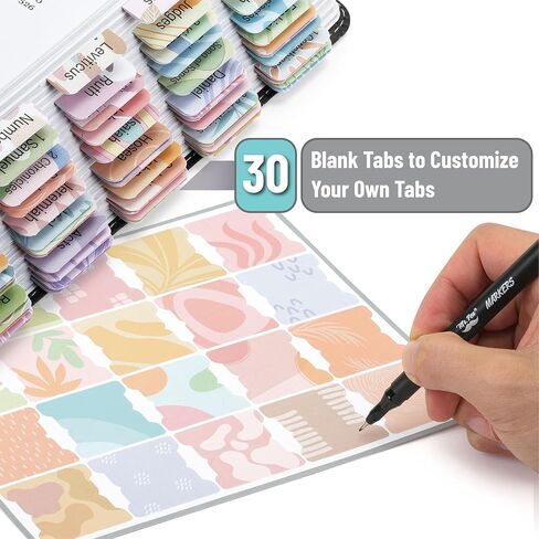 Mr. Pen- Bible Tabs, 75 Tabs, Black & White Enigma, Laminated Bible Tabs for Women and Men, Bible Tabs for Study Bible, Bible Index Tabs, Bible Book Tabs, Bible Labels Tabs, Mr Pen Bible Tabs in Kuwait