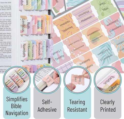 Mr. Pen- Bible Tabs, 75 Tabs, Black & White Enigma, Laminated Bible Tabs for Women and Men, Bible Tabs for Study Bible, Bible Index Tabs, Bible Book Tabs, Bible Labels Tabs, Mr Pen Bible Tabs in Kuwait