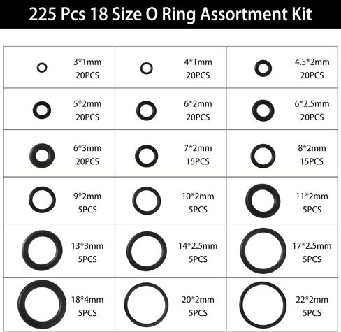 طقم حلقات مطاطية 200 بكسل ، و 15 مقاسًا من 6 إلى 30 مم مجموعة من حشية السيليكون الختم O-Ring مجموعة ، من أجل غسالات السباكة والسيارات وحنفية ، وتوصيلات الهواء أو الغاز ، ومقاومة الزيت والحرارة مع صندوق in Kuwait