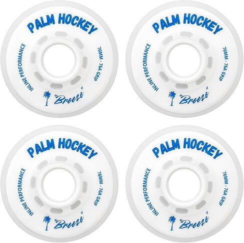 Breeze Inline Hockey Wheels – 76A Indoor Skate Wheels – Smooth Grip for Sport Court – 76mm – 4 Pack in Saudi Arabia