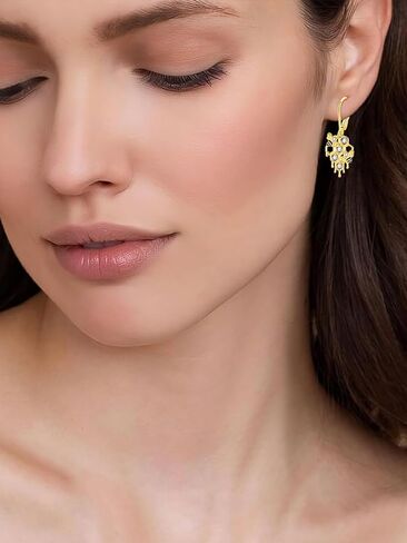 Bee Honeycomb Dangle Earrings for Women 925 Sterling Silver Gold Plated Bumble Bees Drop Hook Jewelry Gifts in Kuwait