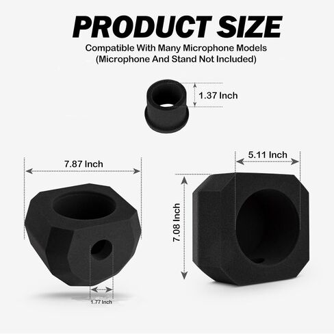 Professional Microphone Isolation Shield, Portable Microphone Pop Filter for Reflection and Noise, Sound-absorbing Foam for Recording Studios, Live Stream, Podcasts in Saudi Arabia