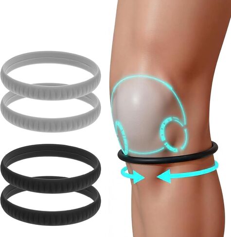 4 Pcs Patellar Tendon Support Strap Knee Bands Silicone Patella Band Lightweight Patella Stabilizer Knee Strap Brace for Women Men Tennis Running Jumpers Soccer Basketball Hiking Volleyball Squats in Saudi Arabia