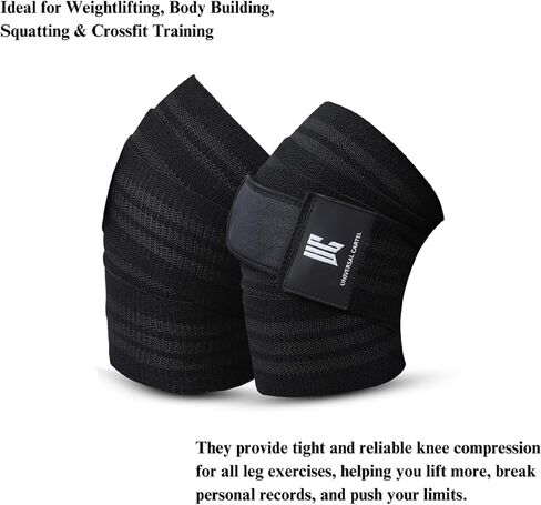 Knee Wraps for Weightlifting 70" Elastic Knee Straps for Weightlifting, Squatting and Joint Stability for Men & Women in Saudi Arabia