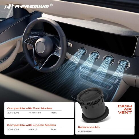 A-Premium 2PCS Dashboard AC Heater Air Vent Compatible with Ford F-150 F150 2004-2008 & Lincoln Mark LT 2006-2008, Chrome Silver in Saudi Arabia