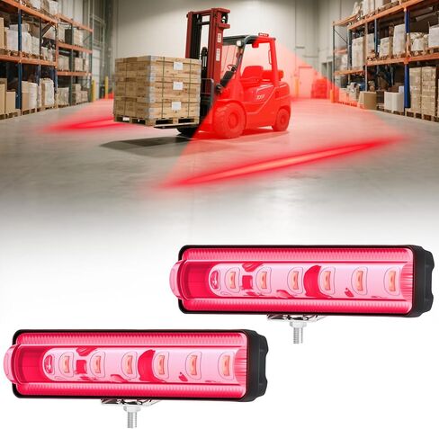 LED Forklift Safety Light Red للسيارات المصحوبة على AGV الآلية ، شاحنة الرافعة الشوكية ، المصعد الصناعي ، سلامة المستودعات ، IP66 مقاوم للماء ، مساكن الألومنيوم - 4 حزمة in Kuwait