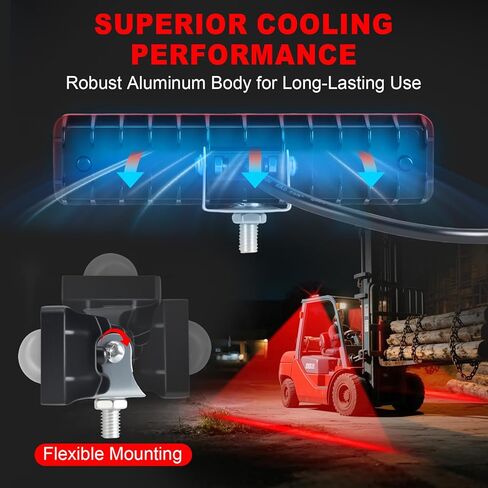 LED Forklift Safety Light Red للسيارات المصحوبة على AGV الآلية ، شاحنة الرافعة الشوكية ، المصعد الصناعي ، سلامة المستودعات ، IP66 مقاوم للماء ، مساكن الألومنيوم - 4 حزمة in Kuwait