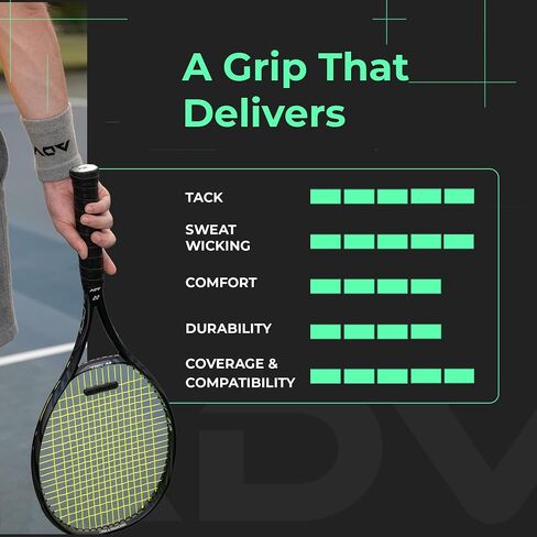 Adv Maxtac Tacky Tennis Overgrip-6 حزمة لزجة للغاية غير قابلة للانزلاق تنس غريب-رزيك-رقيقة وسهلة الاستخدام شريط مضرب التنس (6 عبوات أبيض) in Kuwait