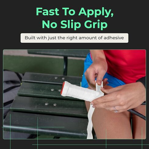 Adv Maxtac Tacky Tennis Overgrip-6 حزمة لزجة للغاية غير قابلة للانزلاق تنس غريب-رزيك-رقيقة وسهلة الاستخدام شريط مضرب التنس (6 عبوات أبيض) in Kuwait