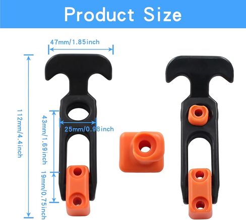 4.3"*1.8" Rubber Latches Flexible T Handle Draw Latch, 2PCS Rubber Draw Latch, Rubber Latch T Handle for Tool Box, Cooler, Golf Cart or Engineering Machine Hood (Black) in Saudi Arabia