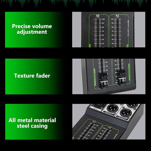 Passive Stereo Volume Controller with XLR Input Output, Precise Sound Adjuster, Plug and Play for Studio Speakers, Home Audio with Metal Interfaces, Great for Live Performance in Saudi Arabia