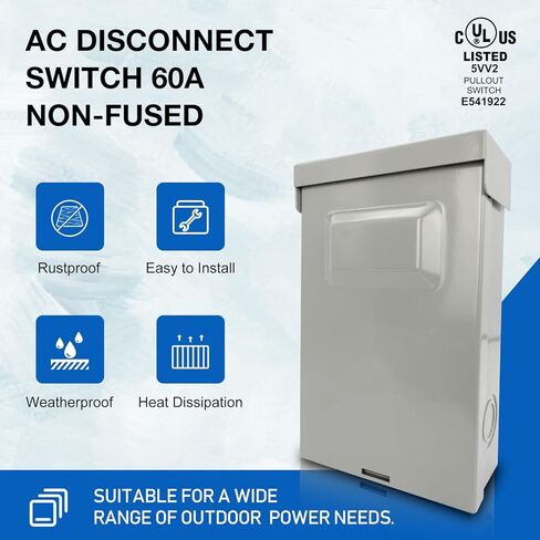 Z ZDS-60A Pull-Out Disconnect Switch 60A 240V Non-Fused,Replacement DDS-60U,MA-NFD60A,83315,755-60NF in Kuwait