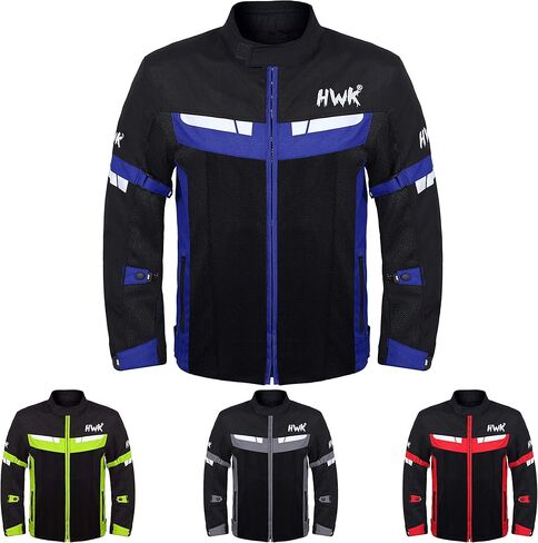 HWK Mesh Moste Motorcycle Jacket Riding Air Motorbike Jacket Riker CE Armored Breatable (XX-Large ، Red) in Kuwait