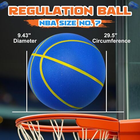 Silent Basketball Size 7 (29.5") – Grooved Airless Foam Indoor Basketball for Quiet Dribbling and Indoor Training, Pro PU Material – Achieve Real Feel Higher Bounce Quieter in Saudi Arabia