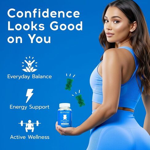 BEARVANA Peach Support Gummies for Women | Fitness Supplement | Boost Confidence | 9 Herbal Extracts Including Maca Root, Fenugreek and Ginger Root | Essential Vitamins | Berry Flavor | 60 Gummies in Saudi Arabia