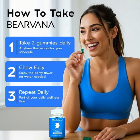 BEARVANA Peach Support Gummies for Women | Fitness Supplement | Boost Confidence | 9 Herbal Extracts Including Maca Root, Fenugreek and Ginger Root | Essential Vitamins | Berry Flavor | 60 Gummies in Saudi Arabia