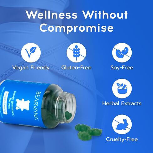 BEARVANA Peach Support Gummies for Women | Fitness Supplement | Boost Confidence | 9 Herbal Extracts Including Maca Root, Fenugreek and Ginger Root | Essential Vitamins | Berry Flavor | 60 Gummies in Saudi Arabia