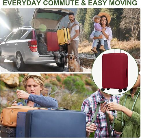 غلاف أمتعة Patikil ، حقائب تغطي مرنة الحمل على حامية قابلة للغسل مقاوم للخدش يناسب 29-32 بوصة الأمتعة لرحلات الأعمال التجارية ، البنفسجي in Kuwait