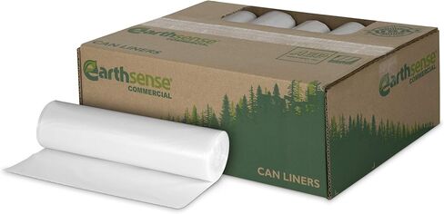 Earthsense Commercial RNW4654C CAN Liner ، 46 × 54 ، 60 GAL ، 1.2 مل ، البولي إيثيلين ، أسود (حزمة 100) in Kuwait