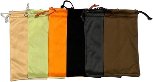 6 Pieces Soft Eyeglass Pouch Microfiber Sunglass Case Glasses Storage Bag Drawstring Pouch for Women Man, 3.5x7.1 Inch (MultiColor) in Saudi Arabia