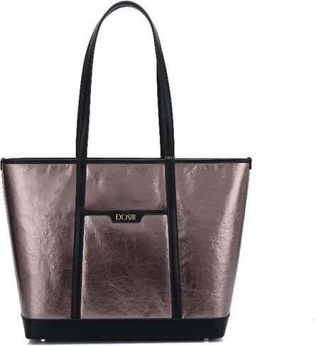 DOSHI - The Standard Large Tote - Sustainable German Kraft Paper Vegan Leather Tote Bag for Women - Floral Tote - Unique Vegan Tote Bag with Zipper Closure and Protective Feet in Saudi Arabia