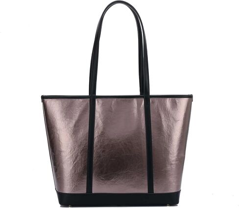 DOSHI - The Standard Large Tote - Sustainable German Kraft Paper Vegan Leather Tote Bag for Women - Floral Tote - Unique Vegan Tote Bag with Zipper Closure and Protective Feet in Saudi Arabia