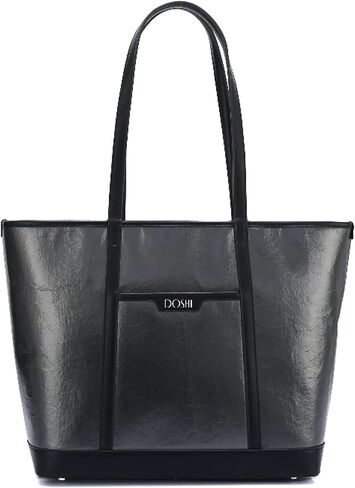 DOSHI - The Standard Large Tote - Sustainable German Kraft Paper Vegan Leather Tote Bag for Women - Floral Tote - Unique Vegan Tote Bag with Zipper Closure and Protective Feet in Saudi Arabia