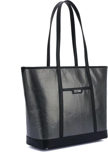 DOSHI - The Standard Large Tote - Sustainable German Kraft Paper Vegan Leather Tote Bag for Women - Floral Tote - Unique Vegan Tote Bag with Zipper Closure and Protective Feet in Saudi Arabia