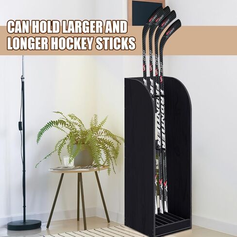 38 Inch Vertical Hockey Stick Rack Wooden Hold 7 Hockey Sticks Holder Stand Organizer for Players Display Home Garage Storage in Saudi Arabia