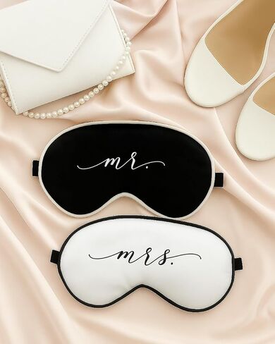Honeymoon Sleep Masks Set | Wedding Gift for Bride and Groom | Satin Blindfolds (Hubby & Wifey) in Saudi Arabia