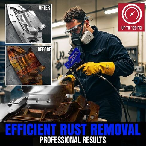 LE Lematec Sand Blaster Gun Kit for Air Compressor with Continuous Blasting; Pneumatic Tool Rust Remover for Metal and Paint Stripper in Kuwait