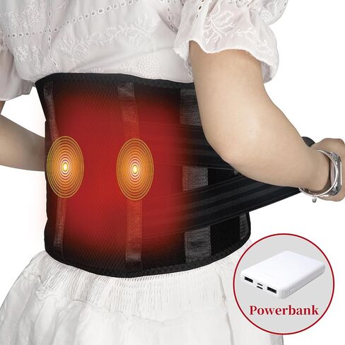 Cordless Heated Back Massager Belt – Rechargeable, 3 Heat Levels, 5 Vibration Modes, Adjustable Intensity for Muscle Relaxation & Pain Relief, Perfect for Home, Office, or Car Use in Saudi Arabia