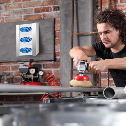 Blulu 2 Pcs Glove Box Holder/Dispenser Stainless Steel Triple Wall Mounted Glove Box Organizer, 9.84"H x 14.96"W x 3.74"D in Kuwait