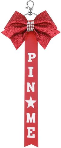 Pin Me Cheer Bows Bows Ribbon Keychain لمشجعين هدية التشجيع للطفل الفتاة. in Kuwait
