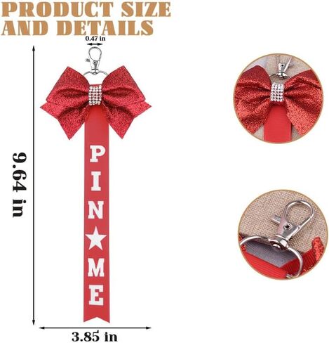 Pin Me Cheer Bows Bows Ribbon Keychain لمشجعين هدية التشجيع للطفل الفتاة. in Kuwait
