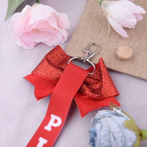 Pin Me Cheer Bows Bows Ribbon Keychain لمشجعين هدية التشجيع للطفل الفتاة. in Kuwait