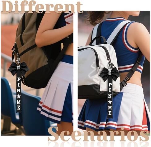 Borhmty Pin Me Cheer Bows Ribbon Keychain for Cheerleaders Cheerleading Gift for Toddler Girl Pin Keychain with Bow in Kuwait